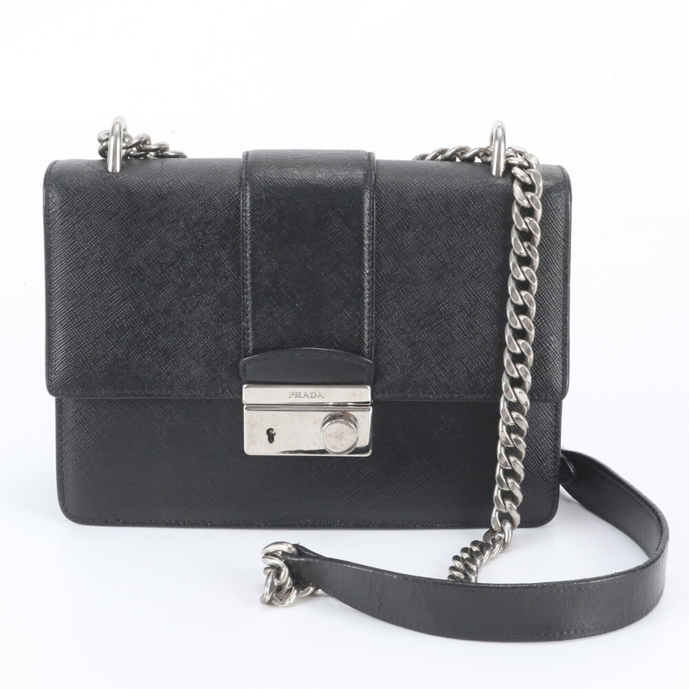 Prada Saffiano Leather 2-Way Chain Shoulder Bag, Handbag, Tote Bag for Women